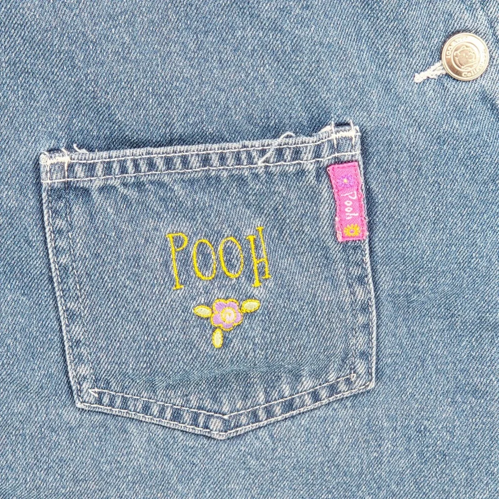 Disney Winnie the Pooh Tigger Vintage 100 Acre Denim Overall Dress Kids Small